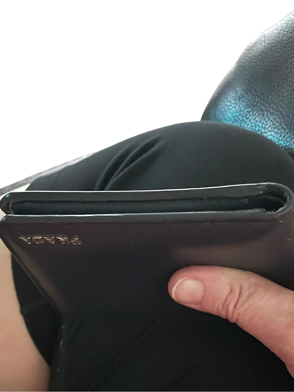 Authentic PRADA Saffiano Corner Bifold Wallet with Coin Pocket in Baltico Navy⁠